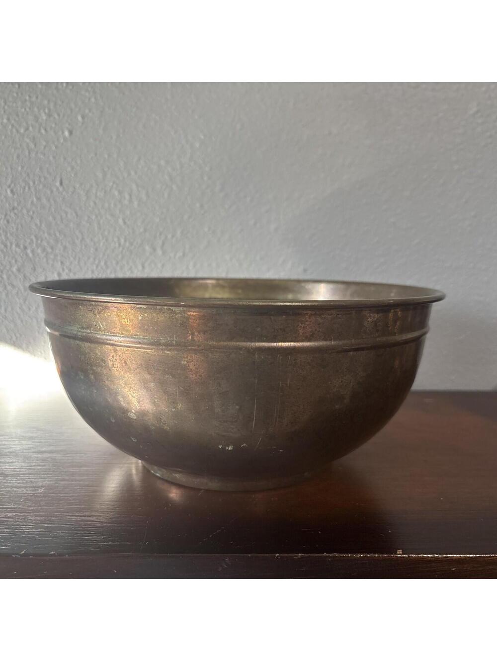 Large Copper Bowl 9.5 Inch Diameter Beautiful Patina